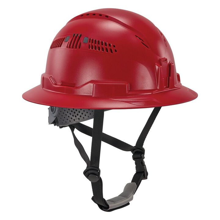 Ergodyne Skullerz 8964 Vented Full Brim Hard Hat, Type 2, Class C, Red