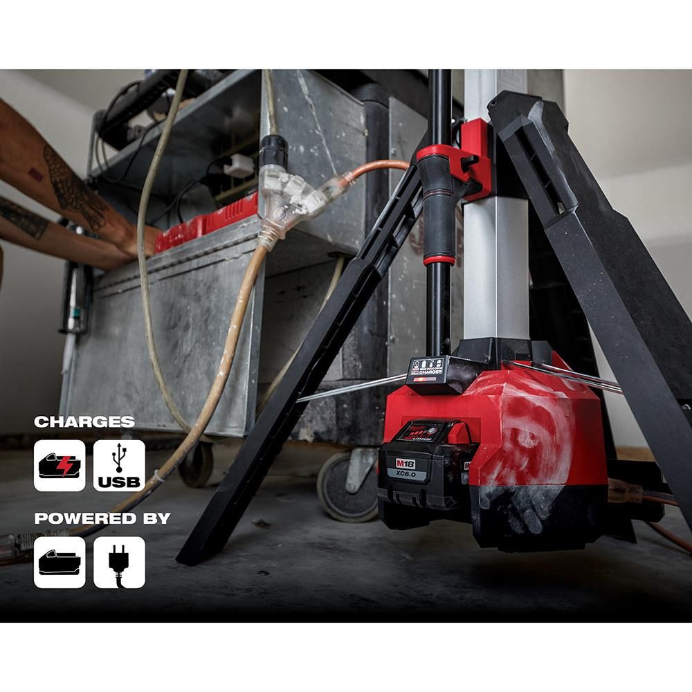 Milwaukee M18 ROCKET Tower Light/Charger & M18 Bluetooth Jobsite Speaker Bundle, large image number 7