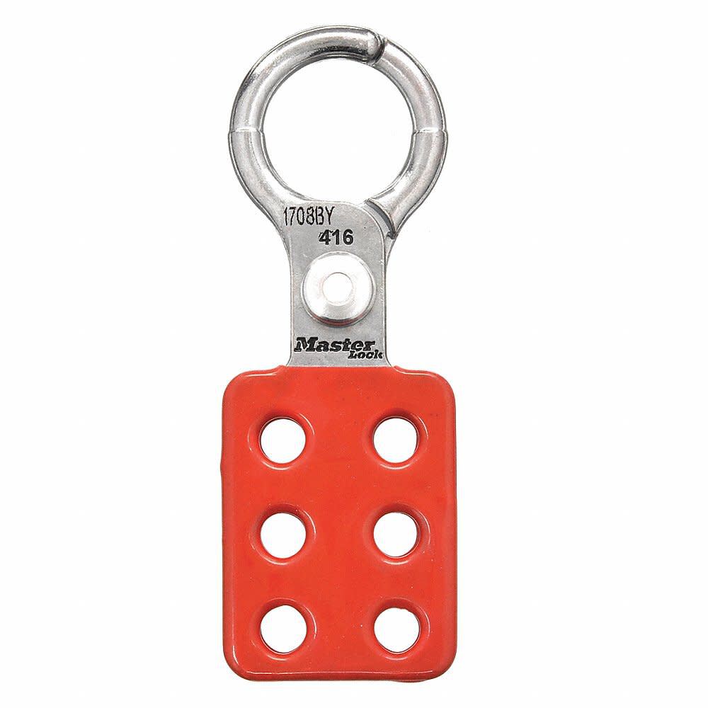 Master Lock 1 1/2 Inch Red Aluminum Jaw Clearance Lockout Hasp, large image number 2