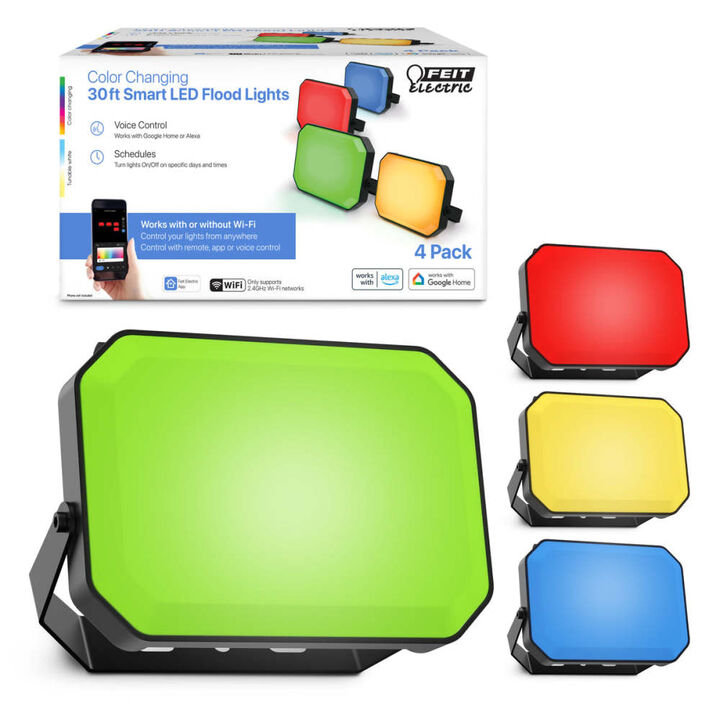 Feit Electric 100-24W 1700 Lumens Color Changing Wi-Fi Smart LED Floodlight, large image number 2