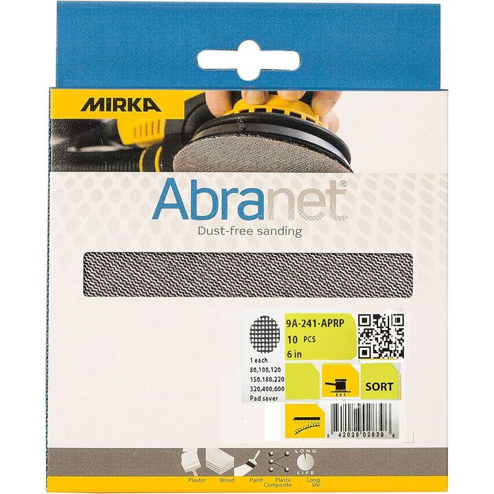 Mirka Abranet 6 Inch 80/320/400/600 Grit Assortment Disc 10 Pieces, large image number 0
