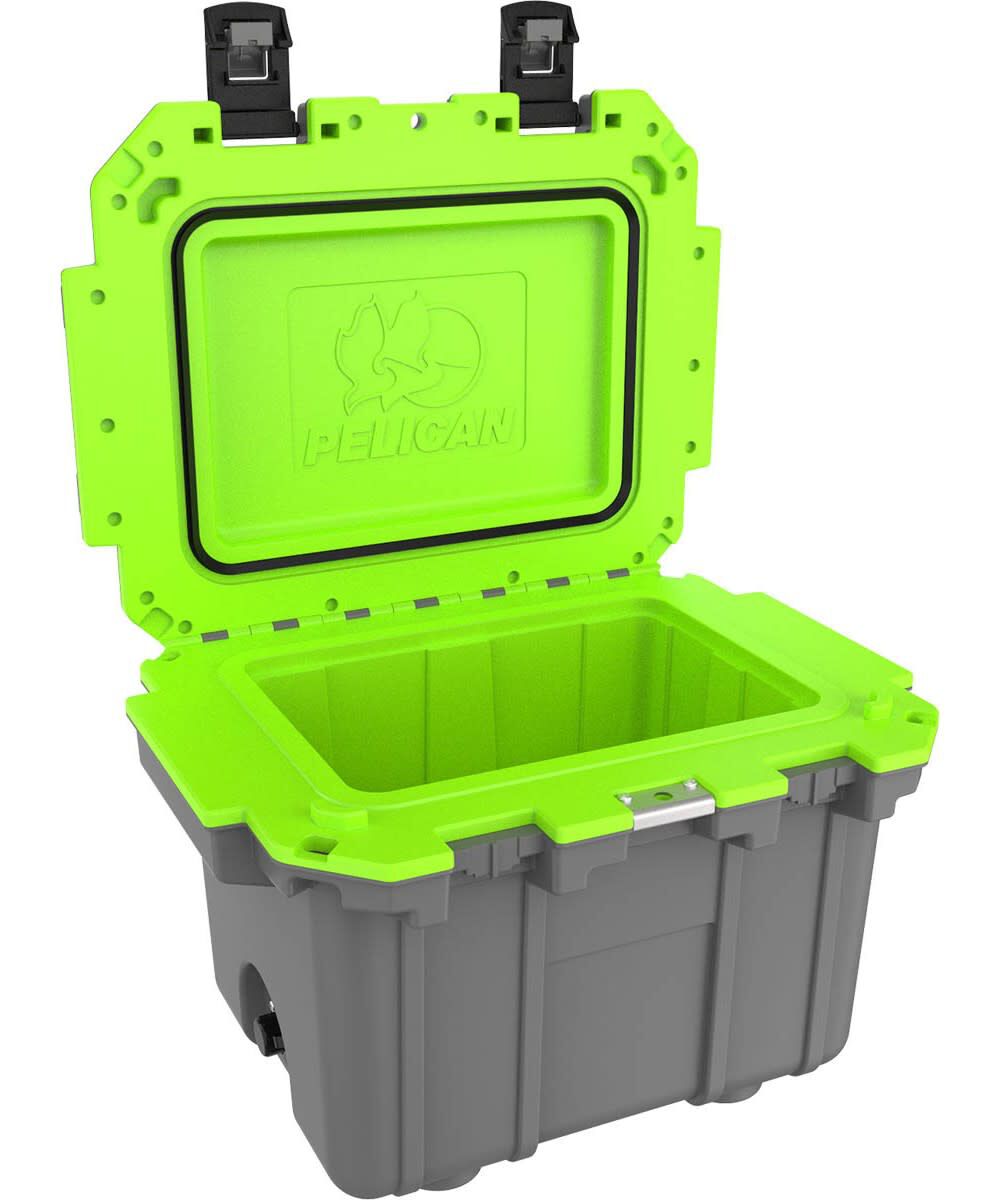 Pelican Polypropylene Elite Cooler with Handle, 30 Quart, Gray and Green, large image number 3