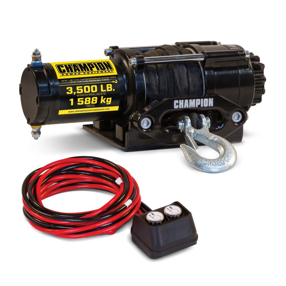 Champion Power Equipment 3500-lb. ATV/UTV Synthetic Rope Winch Kit, large image number 1