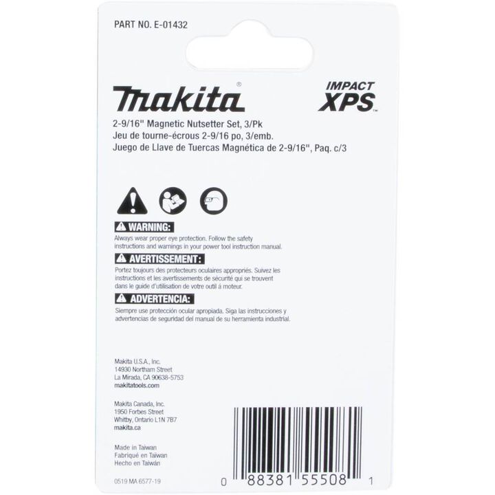 Makita Impact XPS 2-9/16 Inch Magnetic Nutsetter Set, 3 Pieces, large image number 3