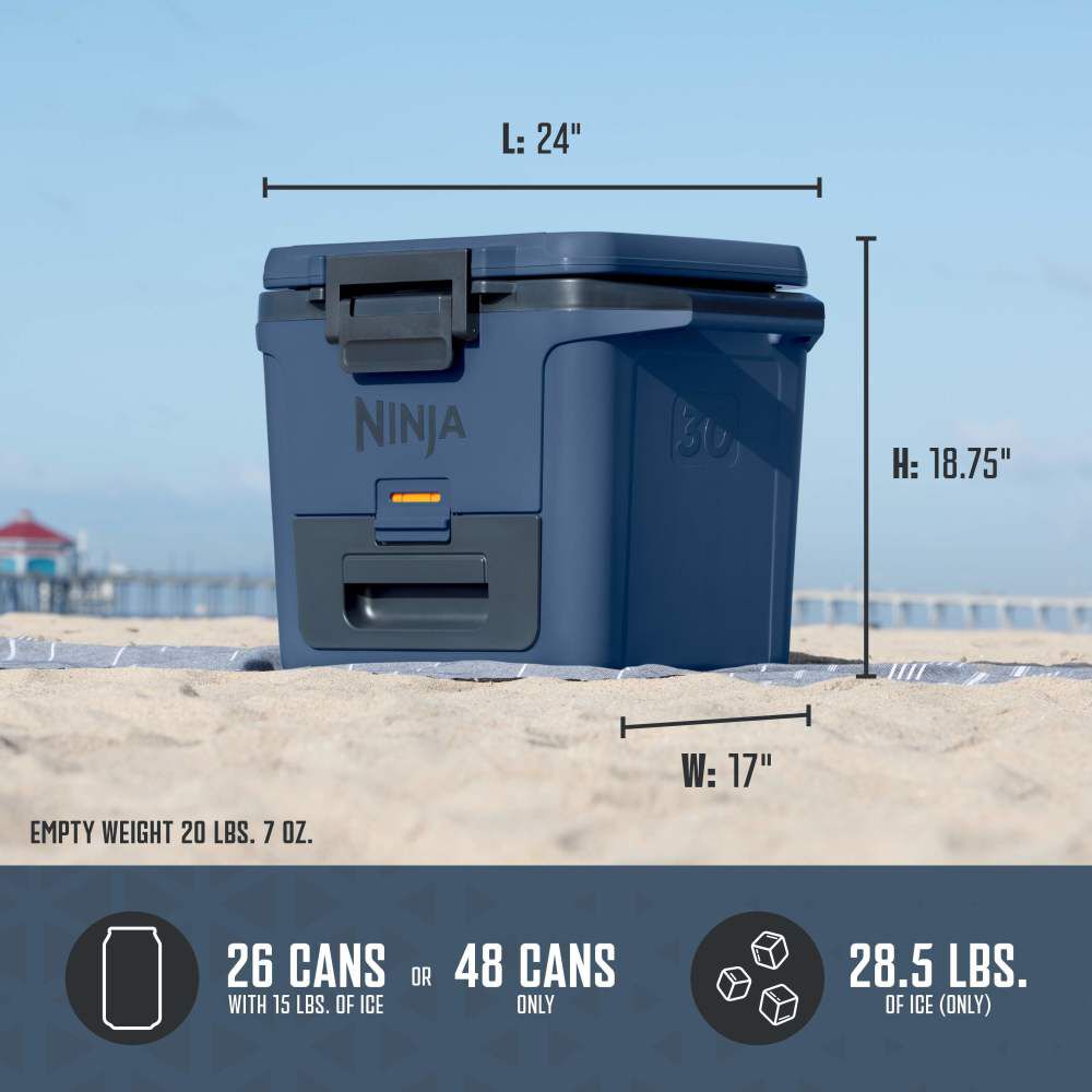 Ninja FrostVault 30 Qt Hard Cooler with Cold Dry Zone Lakeshore Blue, large image number 7