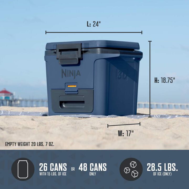 Ninja FrostVault 30 Qt Hard Cooler with Cold Dry Zone Lakeshore Blue, large image number 6