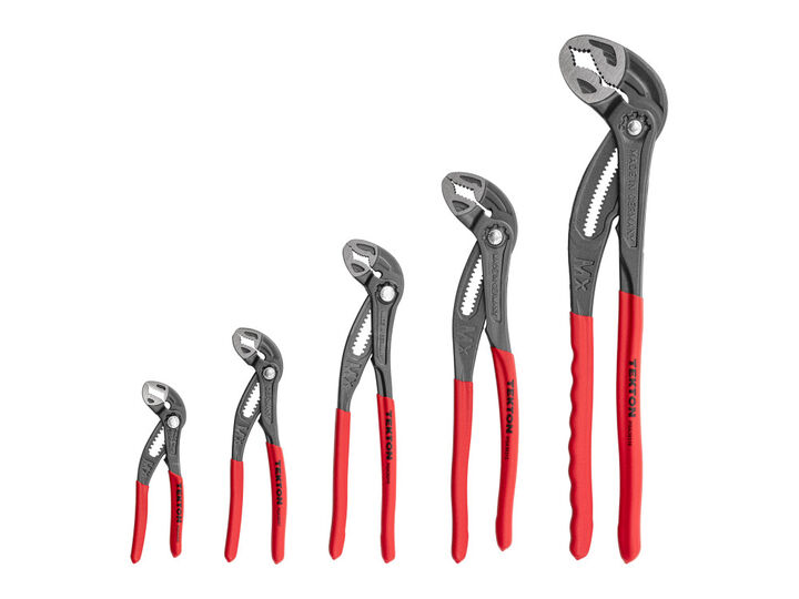 Tekton Angle Nose Push Button Adjustable Pliers Set, 5 Pieces
