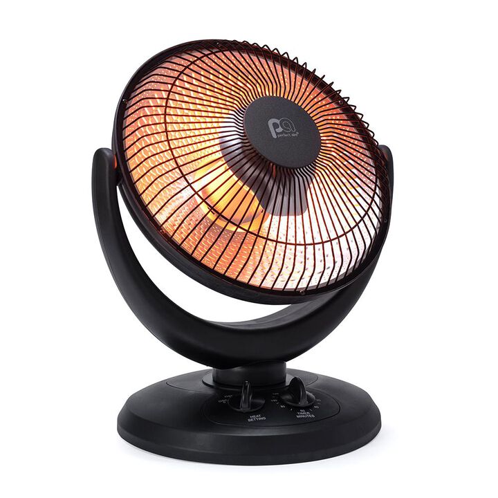 Perfect Aire 14 Inch 800/400W 2730 BTU Black Radiant Dish Heater, large image number 4
