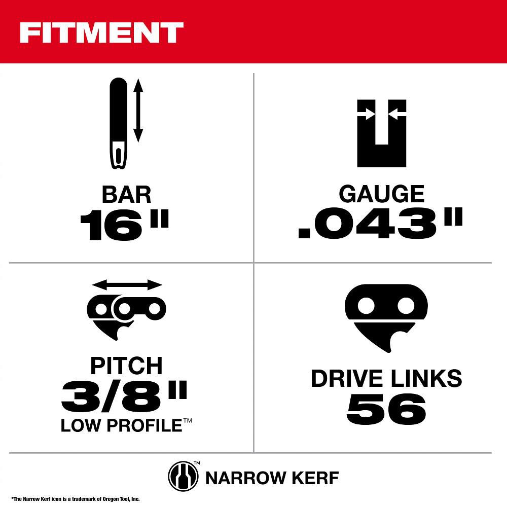 Milwaukee 16inch Chainsaw Guide Bar, large image number 3