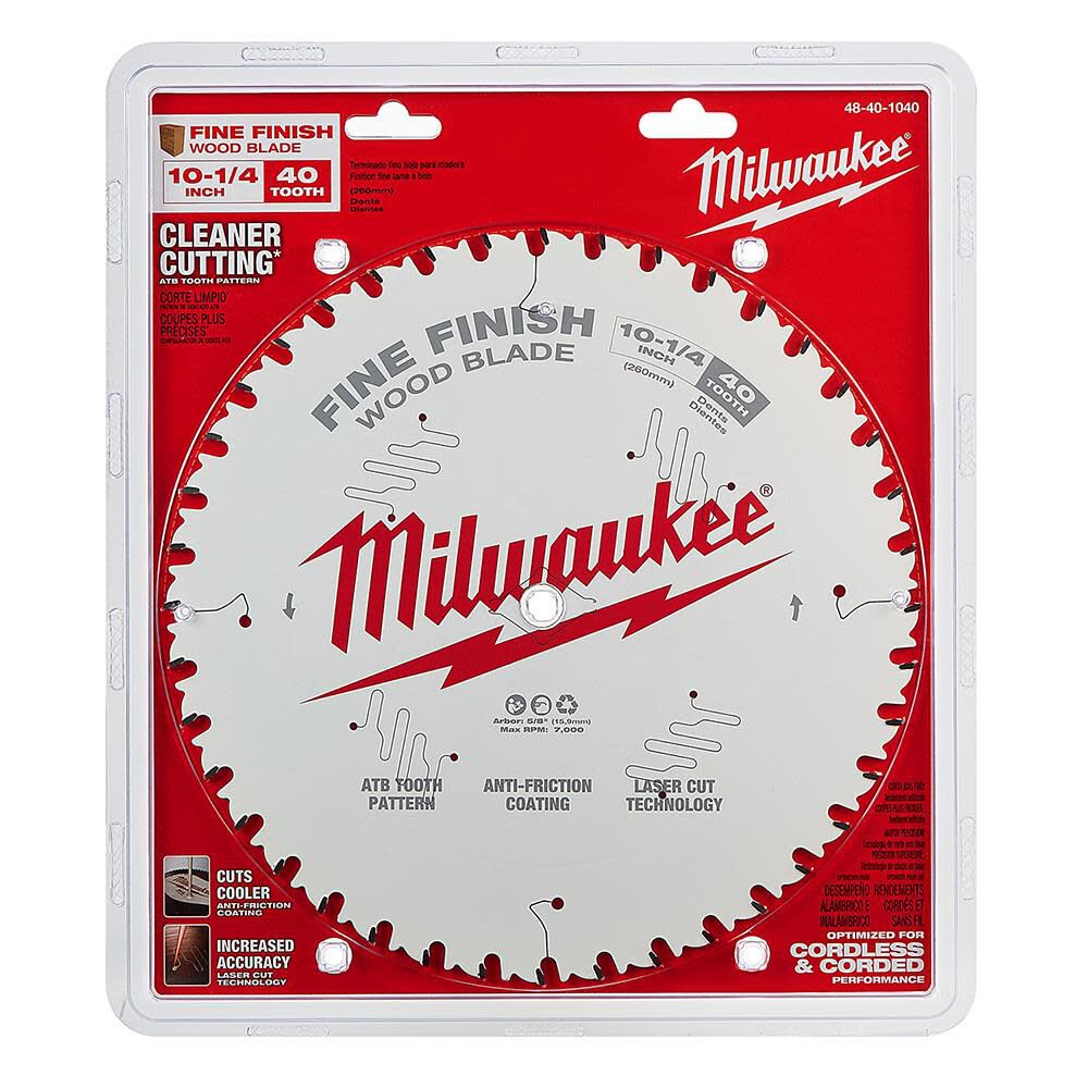 Milwaukee 10-1/4 in. 40T Fine Finish Circular Saw Blade, large image number 6