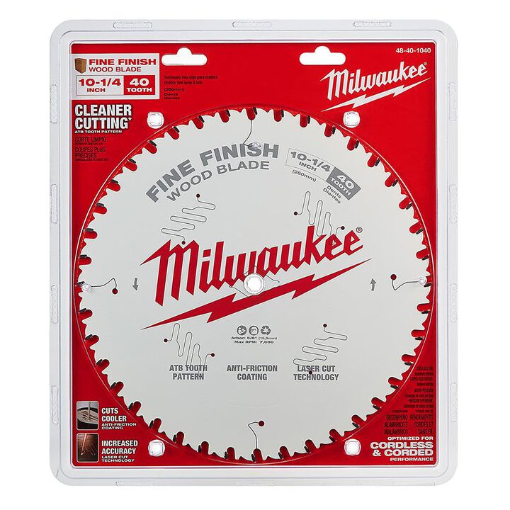 Milwaukee 10-1/4 in. 40T Fine Finish Circular Saw Blade, large image number 5