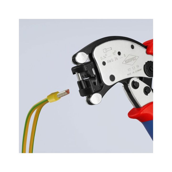 Knipex 8 in Red/Blue Twistor T Self-Adjusting Crimping Pliers, large image number 3