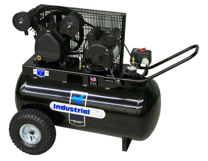 Industrial Air Compressor 20 Gallon 1.6 HP Portable Cast Iron Belt Drive