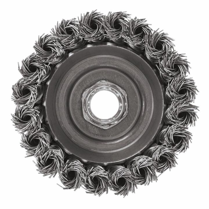 Bosch 3 Inch Wheel Dia. 5/8 Inch-11 Arbor Carbon Steel Knotted Wire Single Row Cup Brush