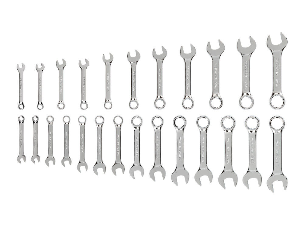 Tekton Stubby CombInation Wrench Set 25 Piece 1/4 - 3/4 Inch 6 - 19 mm, large image number 1