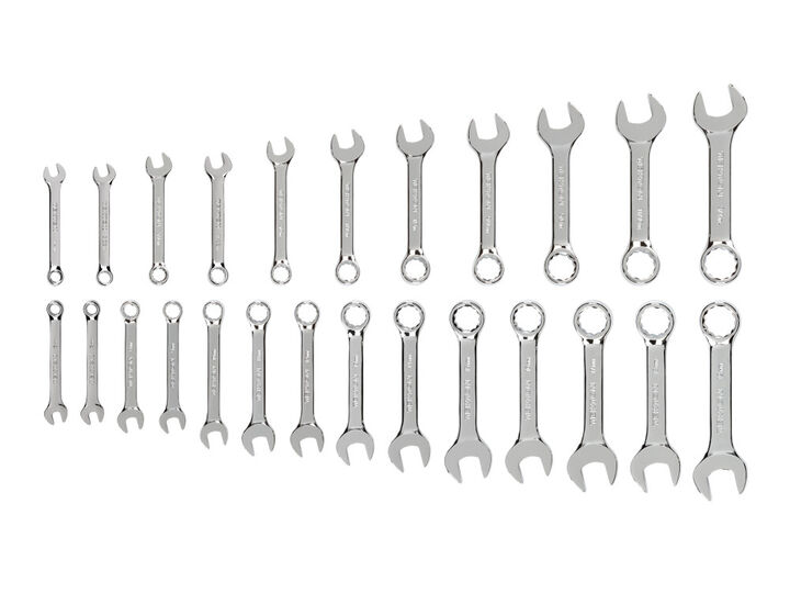 Tekton Stubby CombInation Wrench Set 25 Piece 1/4 - 3/4 Inch 6 - 19 mm
