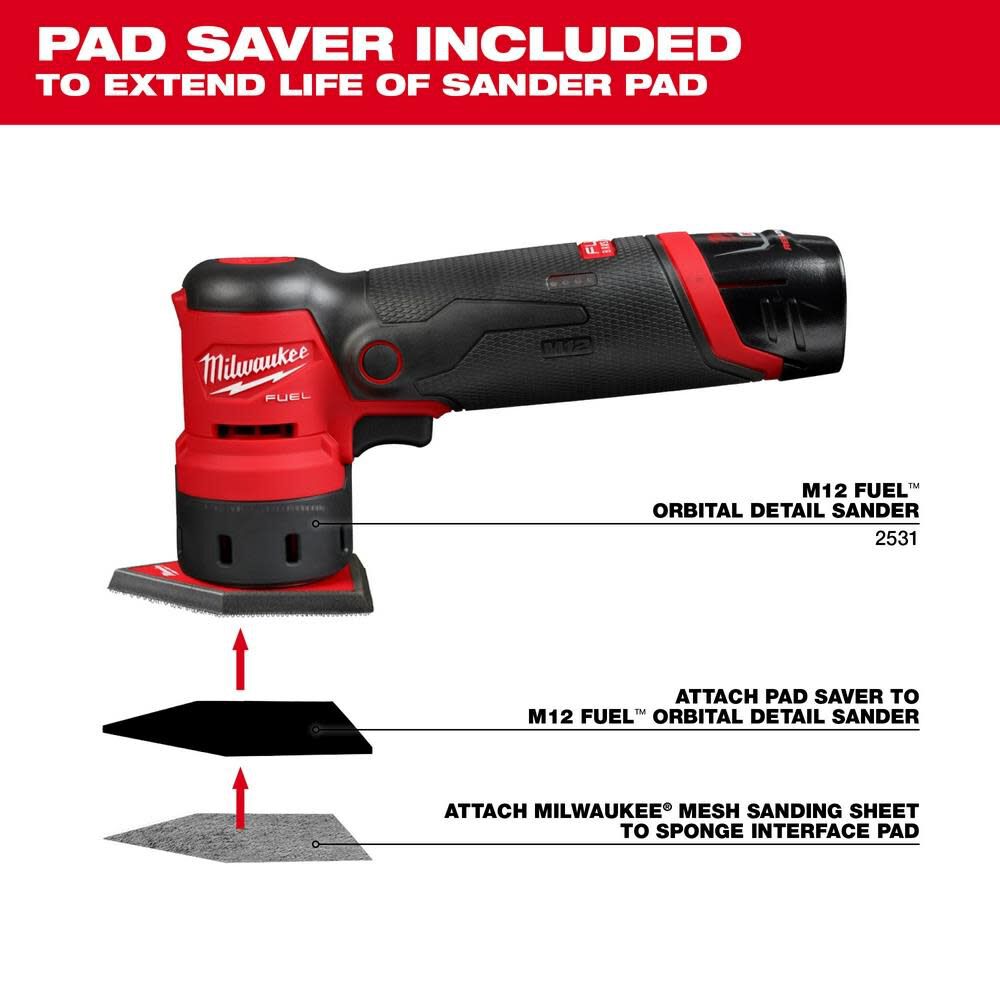 Milwaukee 150 Grit Mesh Sanding Sheets for M12 Orbital Detail Sander 12pk, large image number 7