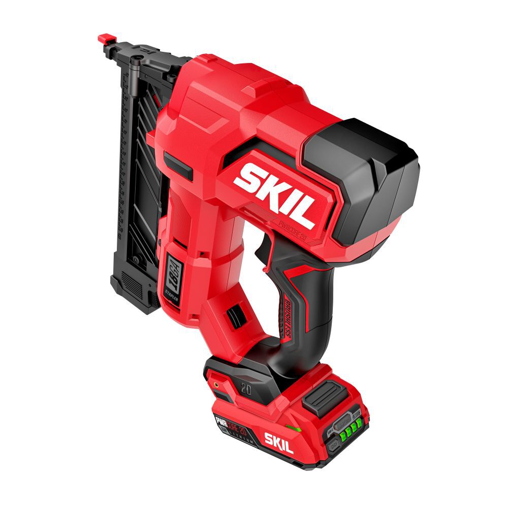 SKIL PWR CORE 20 Brushless 20V 18 Gauge 1/4 Inch Narrow Crown Stapler Kit, large image number 3