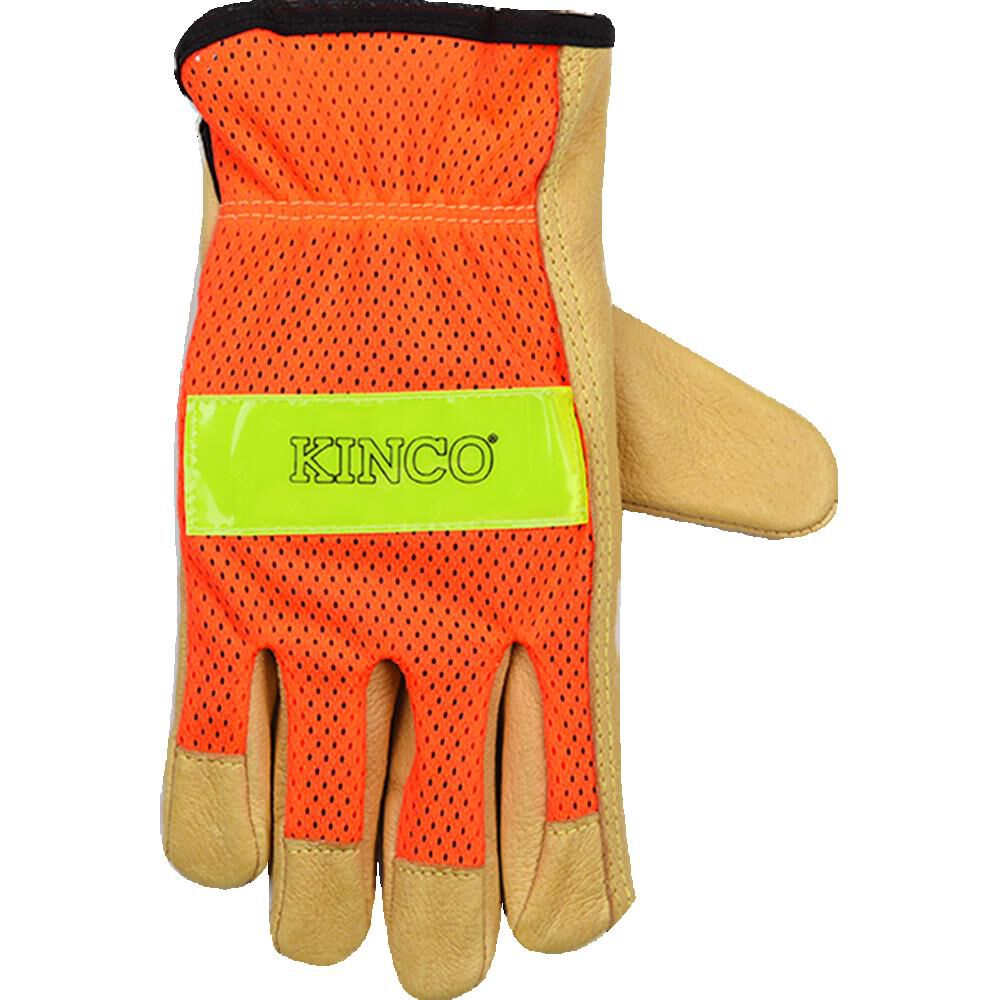 Kinco Hi-Vis Orange Mesh & Grain Pigskin Palm Glove Small, large image number 4