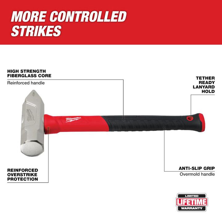 Milwaukee 4 lb Fiberglass Cross Peen Hammer, large image number 1