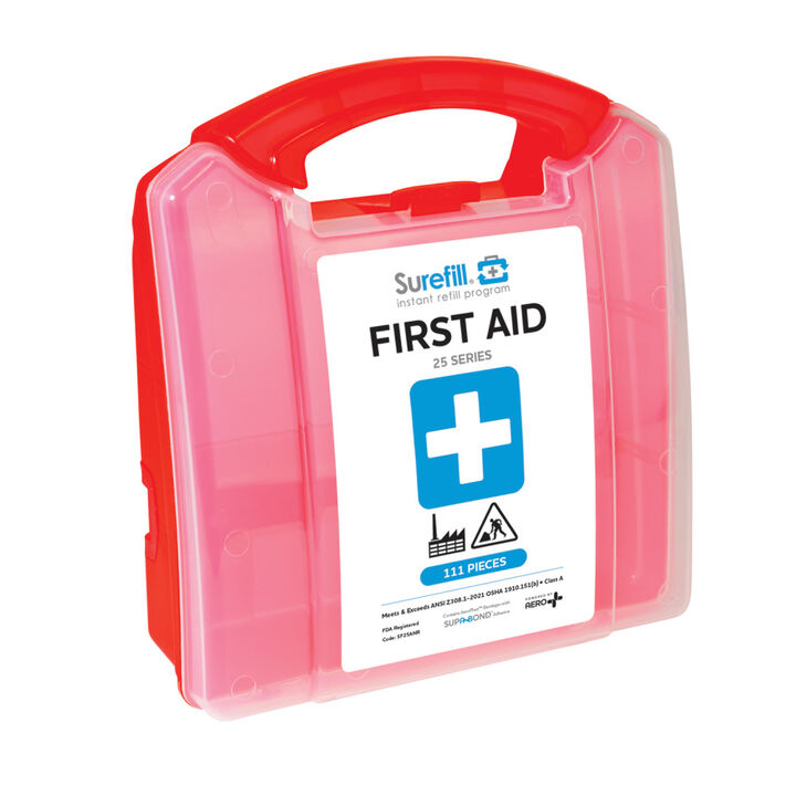 Aero Healthcare SUREFILL 25 ANSI 2021 A+ First Aid Kit - Retail Plastic Case, large image number 1