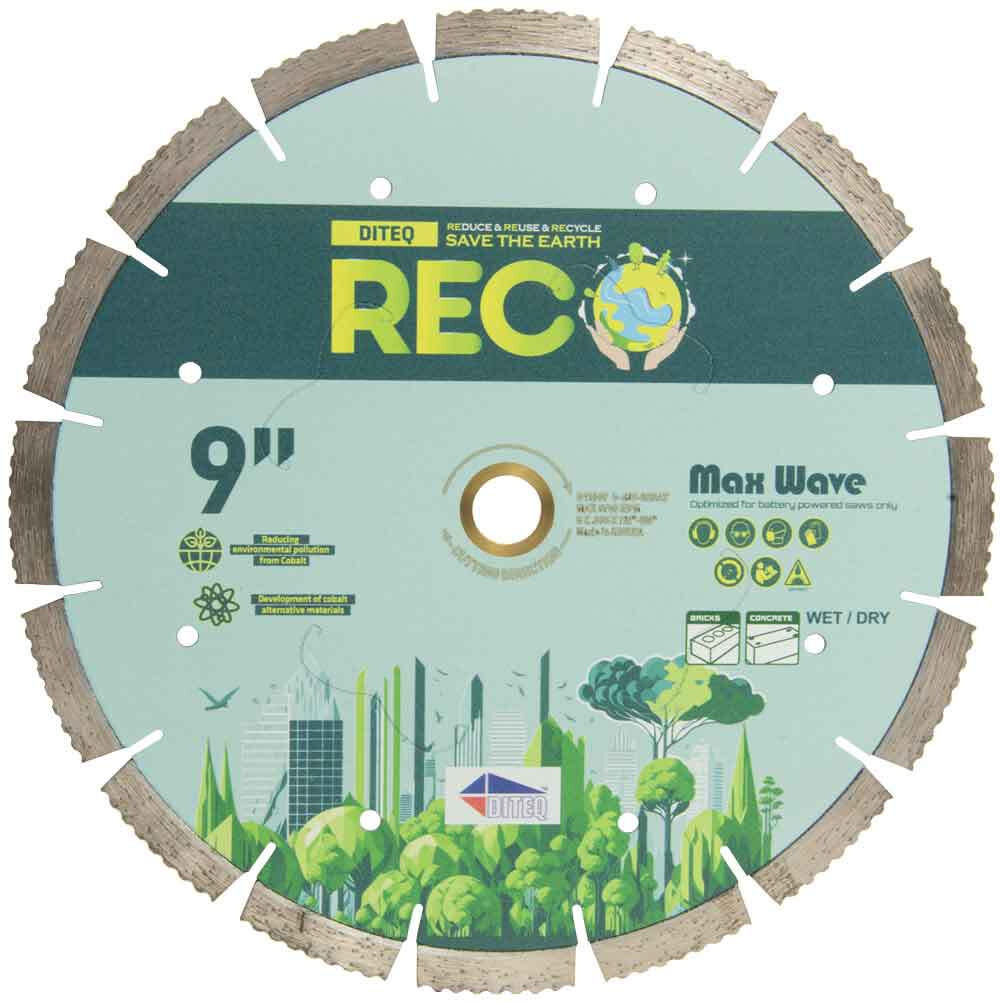 Diteq 9 Inch 7/8 - 5/8 Inch Arbor Diamond Segmented Saw Blade, large image number 2