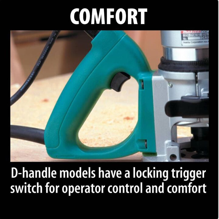 Makita Router 11-Amp 2-1/4 HP Motor with 1/2in and 1/4in Collets, large image number 6