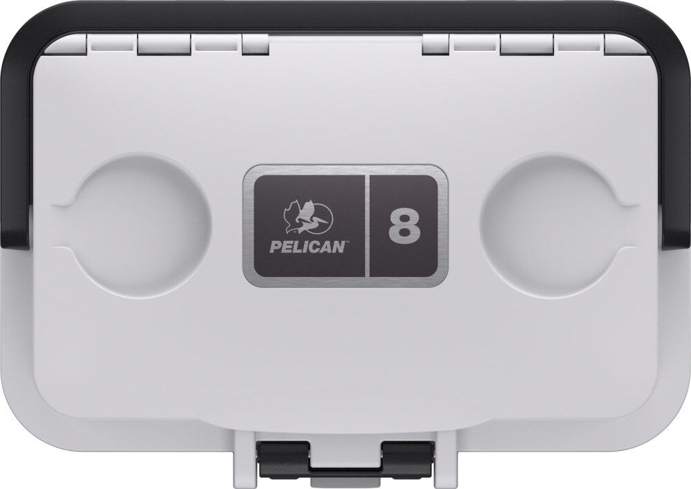 Pelican Plastic Personal Cooler with Handle, 8 Quart, White and Gray, large image number 3