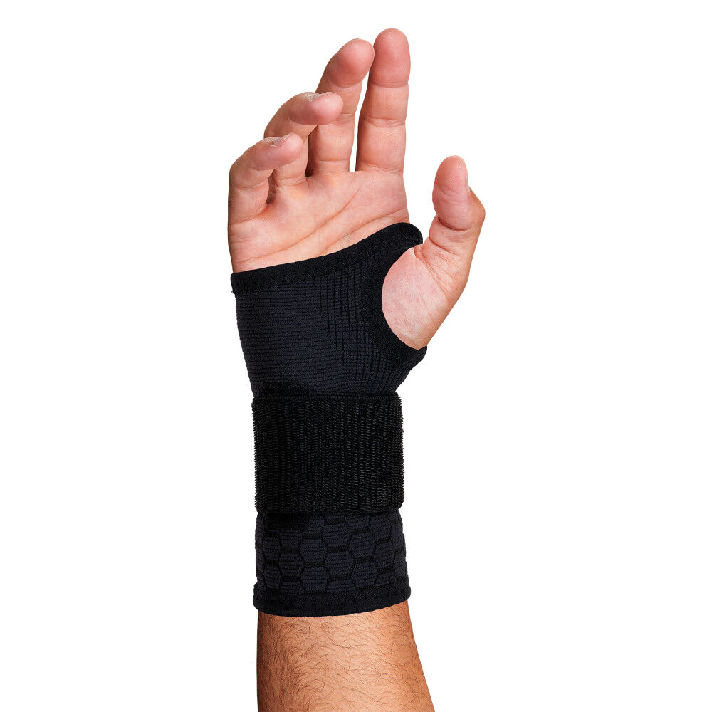 Ergodyne ProFlex 680 Small Black Wrist Support Sleeve Single Strap, large image number 2