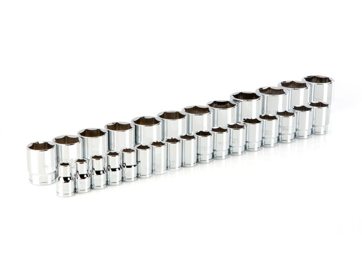 Tekton 1/2 Inch Drive 6 Point Socket Set, 29 Pieces (10-38 mm)