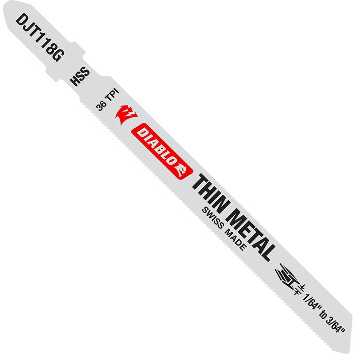 Diablo Tools 3-5/8in 36 TPI HiSpeed Steel T-Shank Jig Saw Blades Thin Metal