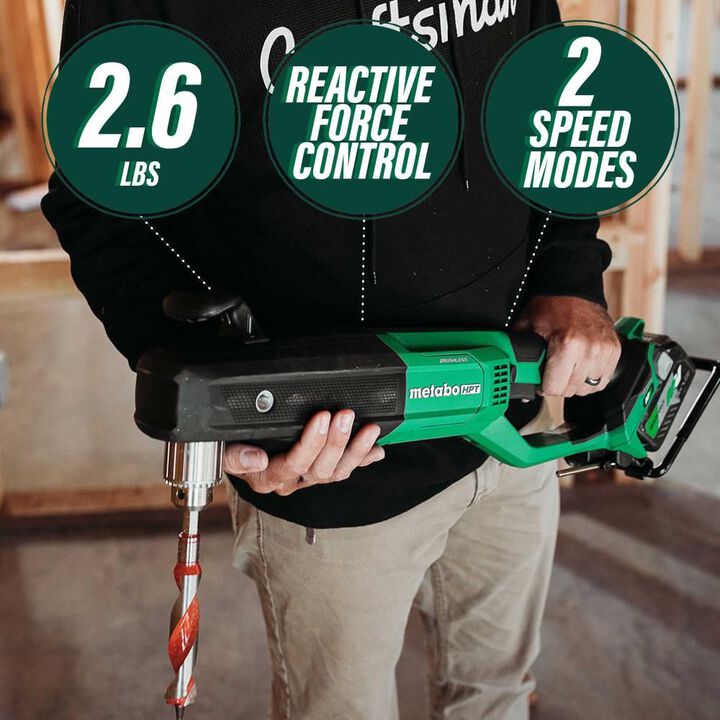 Metabo HPT 36V MultiVolt Cordless 1/2 in High Power Right Angle Drill Kit, large image number 1