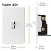 Lutron Toggler LED+ 120V 150W 1P Gloss White 3-Way Dimmer Switch, small image number 3