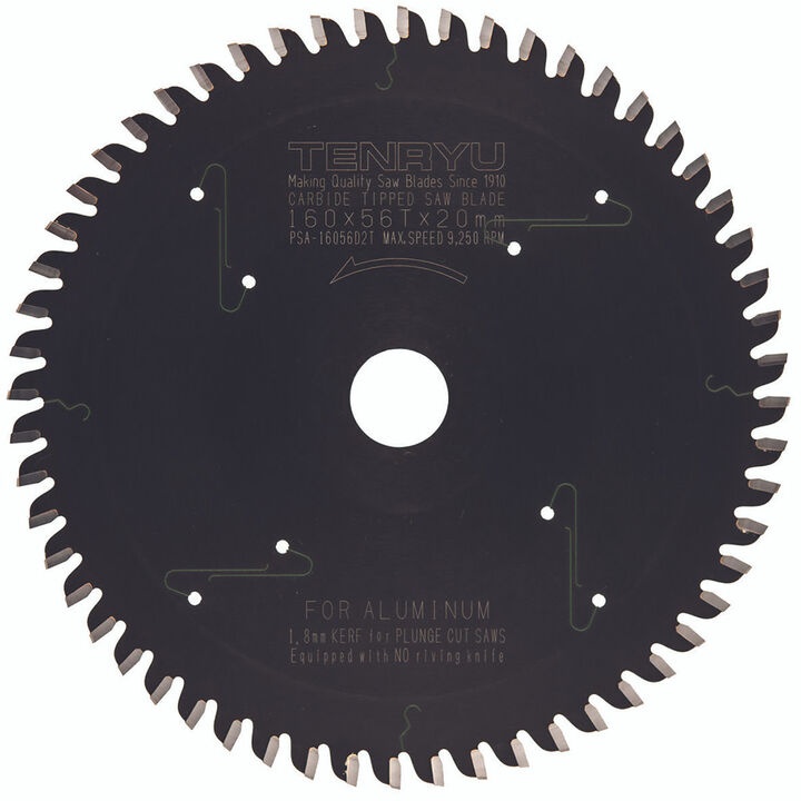 Tenryu PTFE Coated Plunge Cut Saw Blade 160mm x 56T