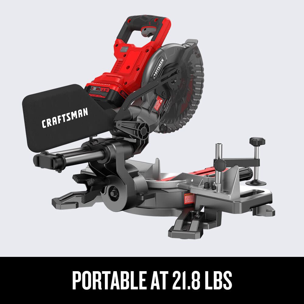 CRAFTSMAN V20* Cordless 7-1/4 Inch Sliding Miter Saw Kit, large image number 9
