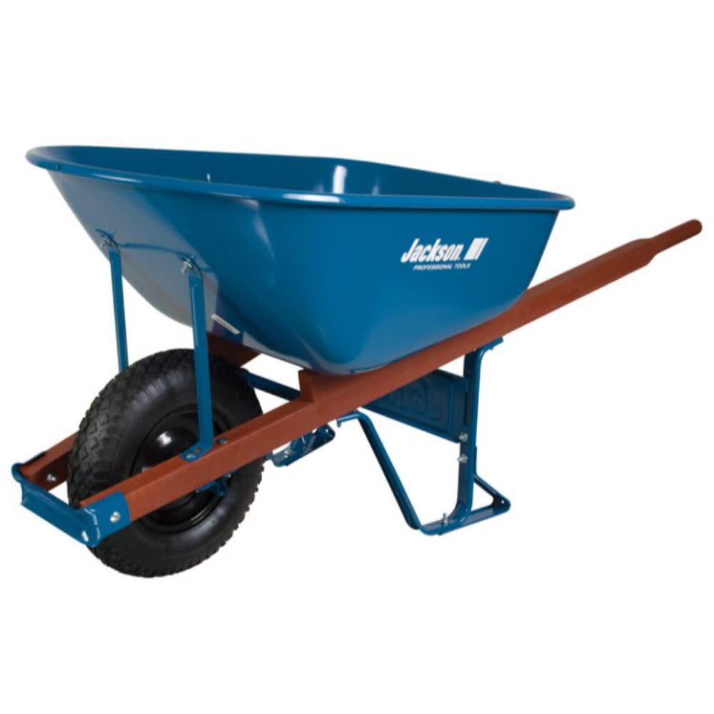Jackson 6 cu. ft. Steel Contractor Wheelbarrow with Single Knobby Tire, large image number 1