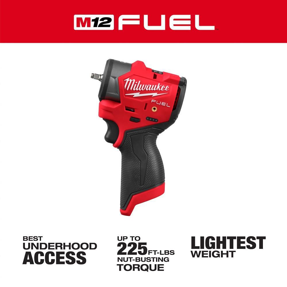 Milwaukee M12 FUEL 3/8 Inch Subcompact Impact Wrench (Bare Tool) with Protective Boot, large image number 2