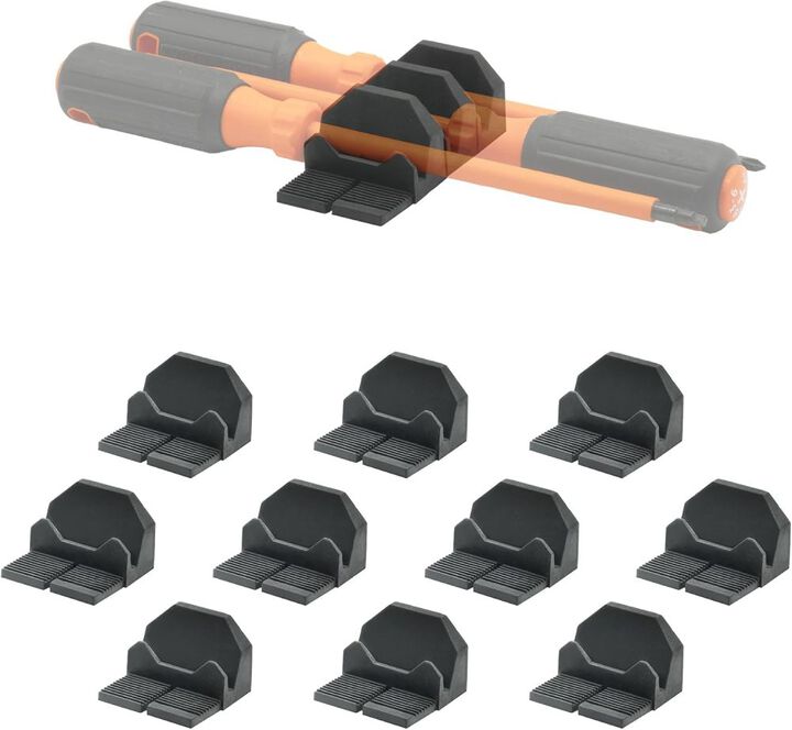 Stealthmounts TPE Drawer Hive Screwdriver Holder, Black, 10 Pieces