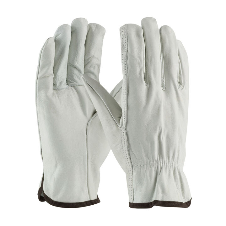 Protective Industrial Products Natural Cowhide Leather Driver Gloves Medium