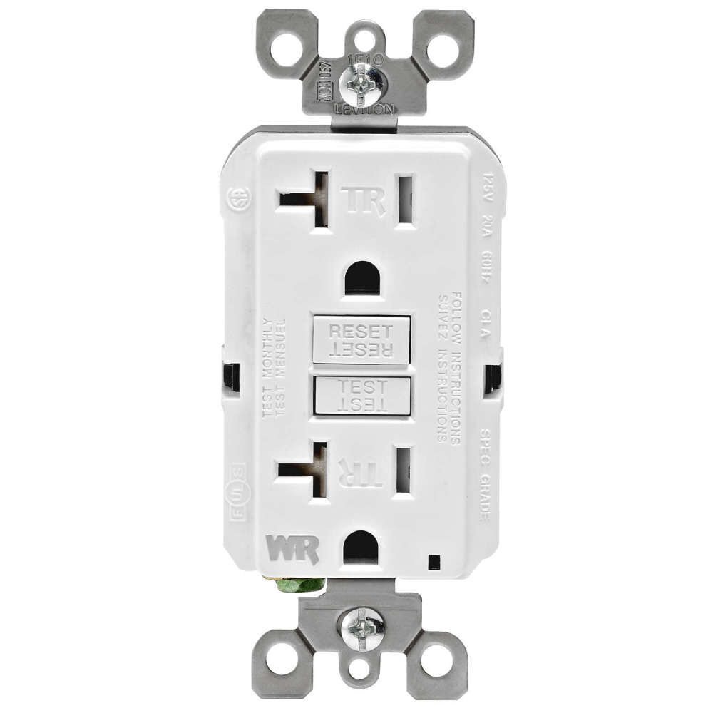 Leviton SmartlockPro GFCI Outlet 20A 125V Duplex White NEMA 5-20R, large image number 1