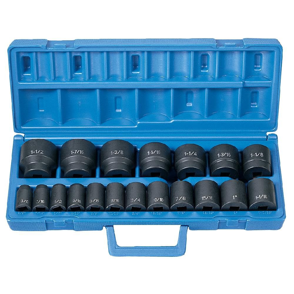 Grey Pneumatic 1/2in Drive 19 Pc. Standard Length Fractional Master Set, large image number 2