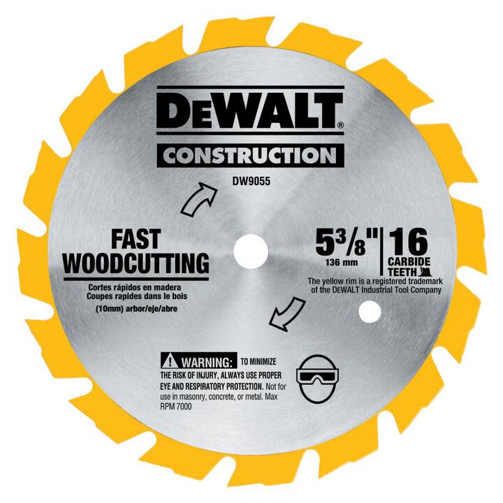 DEWALT 5-3/8-in 16T Carbide Saw Blade (Fast Woodcutting)