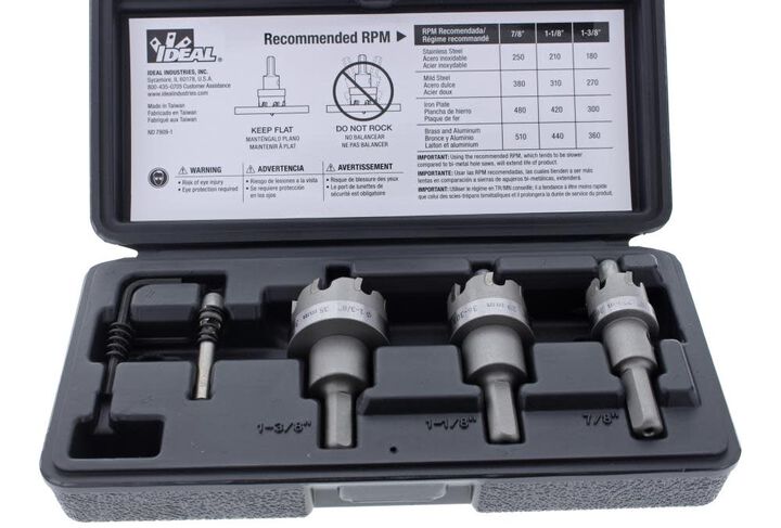 Ideal Industries TKO Carbide Tipped Hole Cutter 4 piece Kit