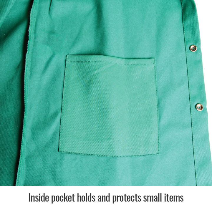 Black Stallion Welding Jacket 9oz Green FR Cotton 3X, large image number 2