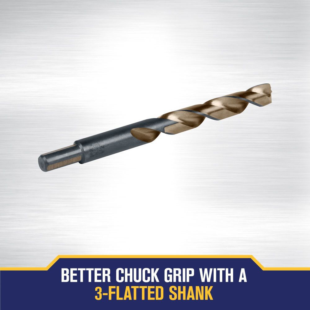 Irwin Turbomax 1/2 Inch HSS 3/8 Inch Reduced Shank Jobber Length Drill Bit, large image number 3