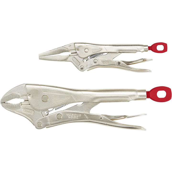 Milwaukee 10inch Curved Jaw & 6inch Long Nose Pliers Set