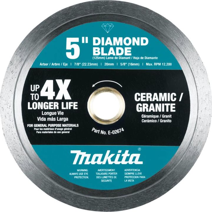 Makita 5 Inch Continuous Rim Diamond Blade for Masonry and Tile