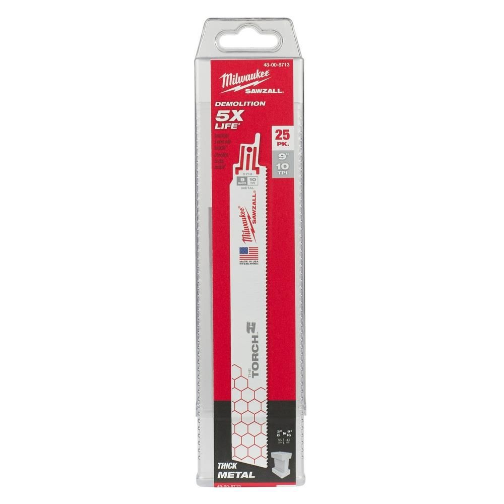 Milwaukee 9 in. 10 TPI THE TORCH SAWZALL Blade 25PK, large image number 11