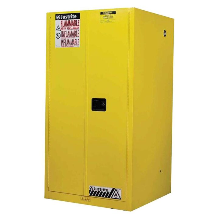 Justrite 60 Gallon Yellow Steel Manual Close Flammable Cabinet