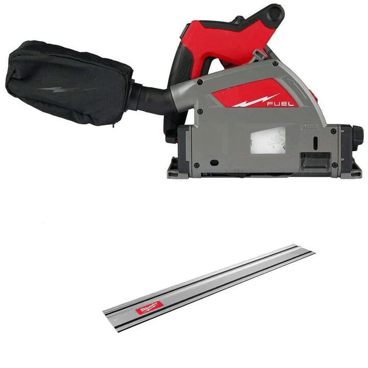 Milwaukee M18 Fuel 6-1/2 Inch Plunge Track Saw (Bare Tool) 55 Inch Guide Rail Bundle